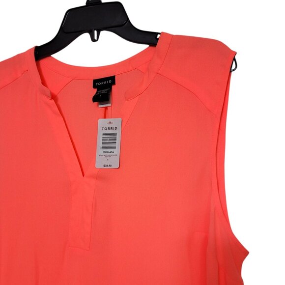 NEW Torrid Harper Georgette Sleeveless Blouse Neon Fiesta Plus Size‎ 1X Women - Picture 10 of 13